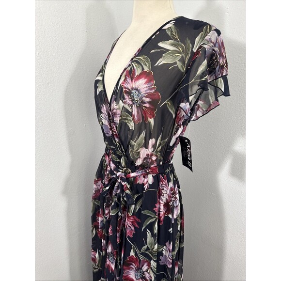 Alexa B Nites Maxi Dress Womens 8‎ Empire Surplice Feminine Summer Resort Flowy - Picture 7 of 12